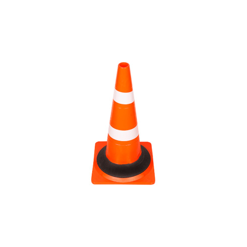 Конус сигнальный КС 2.4.0 (С утяжелителем) оранжевый, 2 белые полосы